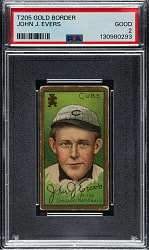 1911 T205 Gold Border Johnny Evers PSA GOOD 2