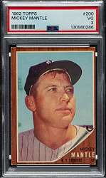 1962 Topps #200 Mickey Mantle PSA VG 3