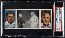 1912 T202 Hassan Triple Folder "Just Before The Battle" Christy Mathewson/Meyers PSA GOOD 2