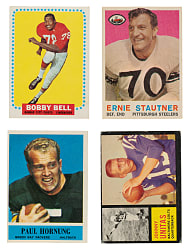 1958 to 1967 Topps, Fleer, and Philadelphia Football Collection (120) Bobby Bell Rookie, Johnny Unitas, and Paul Hornung
