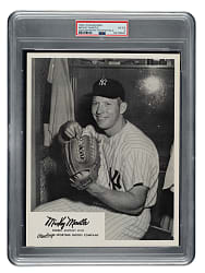 1950-1970 Rawlings Advisory Staff Mickey Mantle Seated with Glove PSA VG-EX 4