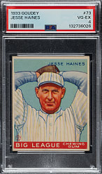 1933 R319 Goudey #73 Jesse Haines PSA VG-EX 4