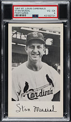 1957 St. Louis Cardinals Postcards Stan Musial PSA VG-EX 4