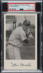 1958 St. Louis Cardinals Postcards Stan Musial PSA VG-EX 4