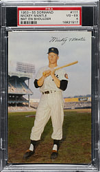 1953-1955 Dormand Postcard Mickey Mantle Bat on Shoulder PSA VG-EX 4
