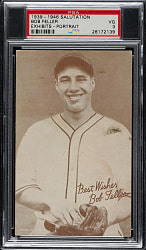 1939-1946 W462 Salutation Exhibits Bob Feller Portrait PSA VG 3