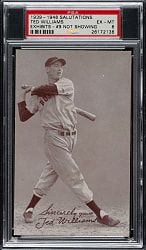 1939-1946 W462 Salutation Exhibits Ted Williams #9 Not Showing Variation PSA EX-MT 6