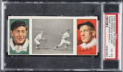 1912 T202 Hassan Triple Folder "Tenney Lands Safely" Raymond/Latham PSA VG-EX 4