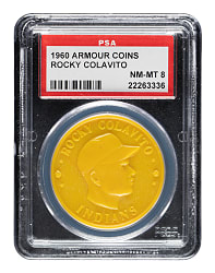 1960 Armour Coins Rocky Colavito PSA NM-MT 8