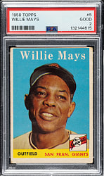 1958 Topps #5 Willie Mays PSA GOOD 2