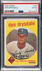 1959 Topps #387 Don Drysdale PSA VG-EX 4