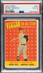 1958 Topps #487 Mickey Mantle All-Star PSA VG-EX 4