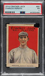 1914 E145 Cracker Jack #85 Charlie Herzog PSA POOR 1