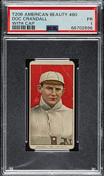 1909-1911 T206 White Border Doc Crandall Portrait with Cap PSA POOR 1 - American Beauty 460 Back