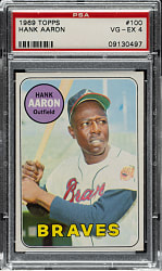 1969 Topps #100 Hank Aaron PSA VG-EX 4