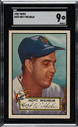 Lot # 2: 1952 Topps #392 Hoyt Wilhelm Rookie High Number SGC MINT 9 - 1 of 1 - Highest Graded!