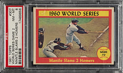 1961 Topps #307 World Series Game 2 Mickey Mantle Slams 2 Homers PSA NM-MT 8