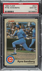 1983 Fleer #507 Ryne Sandberg Rookie PSA GEM MINT 10