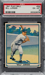 1941 R336 Play Ball #59 Bill Jurges PSA EX-MT 6