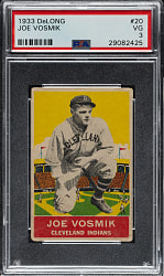 1933 R333 DeLong Gum #20 Joe Vosmik PSA VG 3