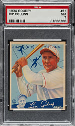 1934 R320 Goudey #51 Rip Collins PSA NM 7