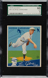 1934 R320 Goudey #41 George Earnshaw SGC EX 60