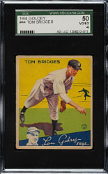 1934 R320 Goudey #44 Tom Bridges SGC VG/EX 50