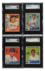 1934 R320 Goudey SGC VG/EX 4 Collection (4): Lloyd Johnson, Fred Walker, Willie Kamm, and Woody English