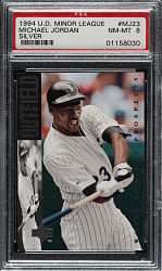 1994 Upper Deck Minor League #MJ23 Michael Jordan Rookie Silver PSA NM-MT 8