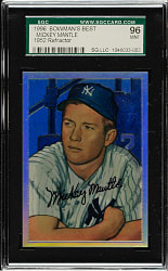 1996 Bowman's Best 1952 Bowman Reprint Mickey Mantle Refractor SGC MINT 96