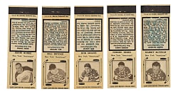 1934-1935 Diamond Matchbooks Hockey Type 1 Collection (5)