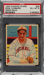 1934-1936 R327 Diamond Stars #36 Ernie Lombardi PSA EX-MT 6
