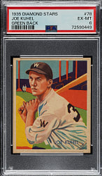 1934-1936 R327 Diamond Stars #78 Joe Kuhel (1935 Green Back) PSA EX-MT 6