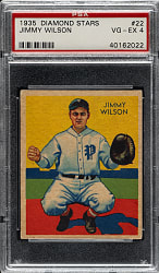 1934-1936 R327 Diamond Stars #22 Jimmy Wilson (1935 Green Back) PSA VG-EX 4