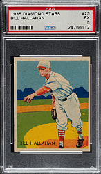 1934-1936 R327 Diamond Stars #23 Bill Hallahan (1935 Green Back) PSA EX 5