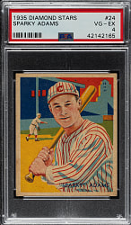1934-1936 R327 Diamond Stars #24 Sparky Adams (1935 Green Back) PSA VG-EX 4