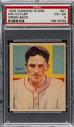 1934-1936 R327 Diamond Stars #31 Kiki Cuyler (1935 Green Back) PSA VG-EX 4