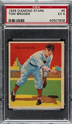 1934-1936 R327 Diamond Stars #5 Tom Bridges (1936 Blue Back) PSA EX 5