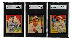 1934-1936 R327 Diamond Stars SGC-Graded Trio: Fred Frankhouse, Irving Burns, and Jimmy Dykes