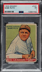 1933 R319 Goudey #181 Babe Ruth PSA POOR 1