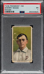 Lot # 8: 1909-1911 T206 White Border Sherry Magie Error PSA POOR 1