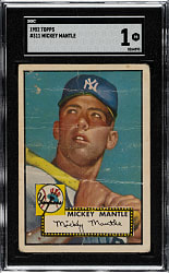 Lot # 1: 1952 Topps #311 Mickey Mantle SGC POOR 1