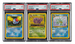 1999 Pokemon Fossil 1st Edition PSA MINT 9 Trio