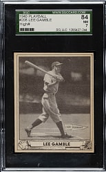 1940 R335 Play Ball #208 Lee Gamble SGC NM 84