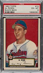 1952 Topps #10 Al Rosen Black Back PSA EX-MT 6
