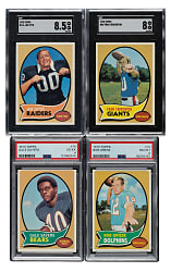 1970 Topps Football Hall of Fame and Stars PSA- and SGC-Graded Collection (12) Including Jones, Bell, and Griese
