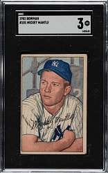 1952 Bowman #101 Mickey Mantle SGC VG 3