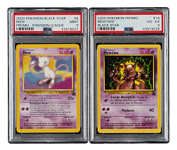 2000 Pokemon Black Star Promo #8 Mew & #14 Mewtwo PSA-Graded Pair