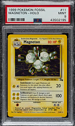 1999 Pokemon Fossil #11 Magneton Holographic PSA MINT 9
