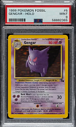 1999 Pokemon Fossil #5 Gengar Holographic PSA MINT 9